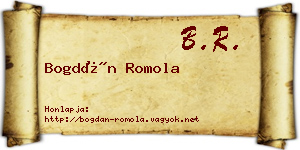 Bogdán Romola névjegykártya